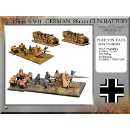 Batterie 88mm avec véhicules allemands