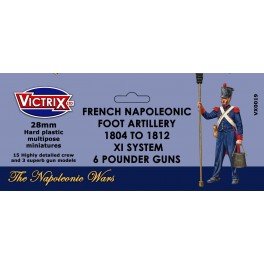VX0019 28mm French Napoleonic Artillery 1804 to 1812 XI System with 6pdr guns
